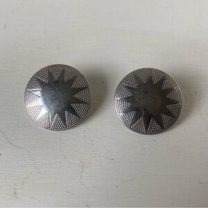 Western Silver Star Concho Earrings